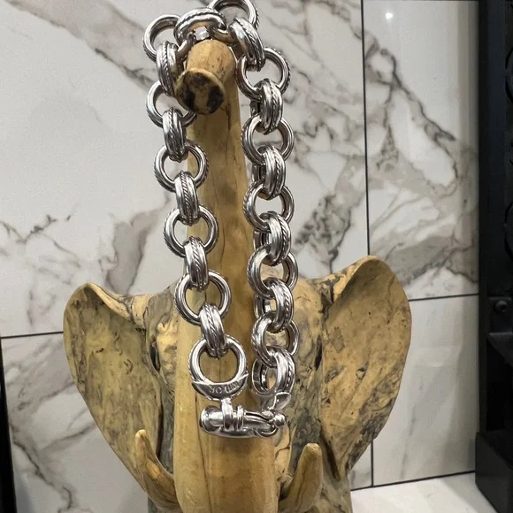 8” Miler Italy Epiphany Platinum Sterling Silver 925 Rope Texture Chain Link - Picture 8 of 11